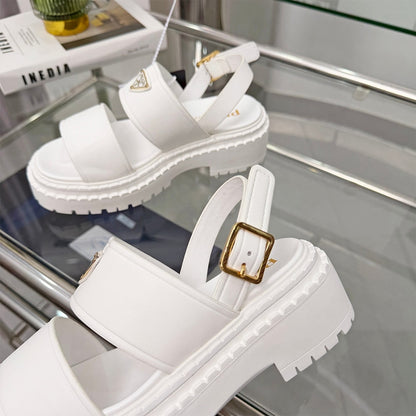 PRADA Leather Platform Sandals 322260
