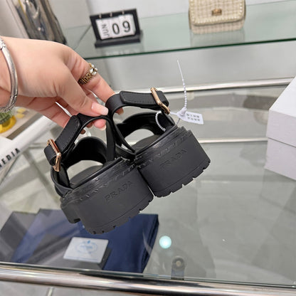 PRADA Crisscross Leather Sandals 914970