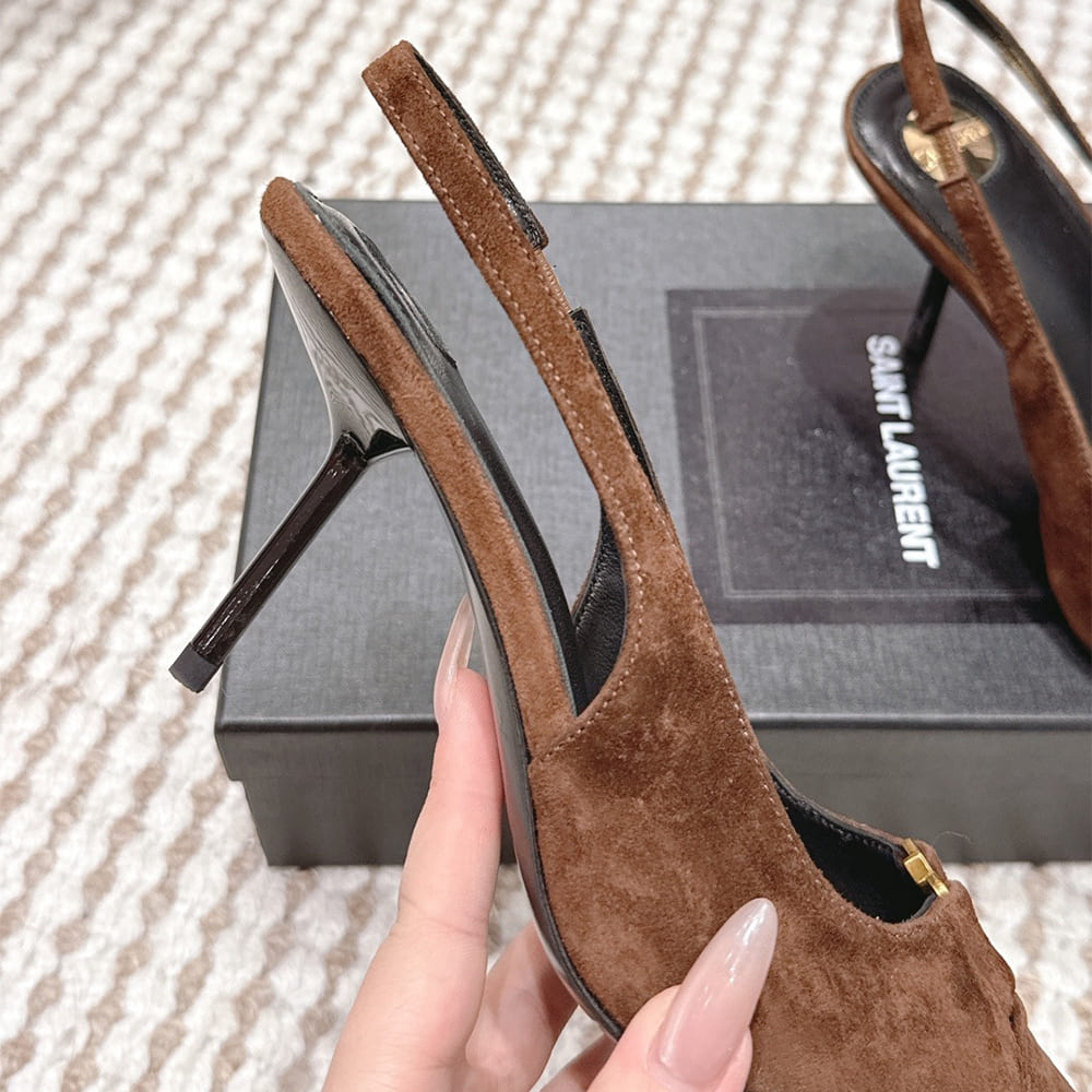 YSL BABYLONE BRETEUIL slingback pumps in suede