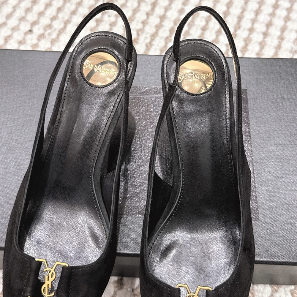 YSL BABYLONE BRETEUIL slingback pumps in suede