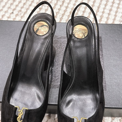 YSL BABYLONE BRETEUIL slingback pumps in suede