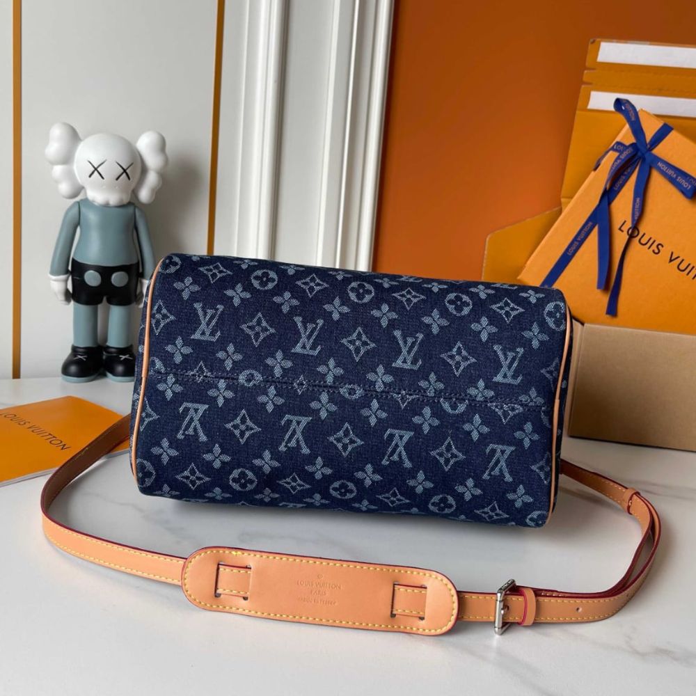 Louis Vuitton Speedy 30 Bandoulière Bag Blue Denim 30Cm M27556