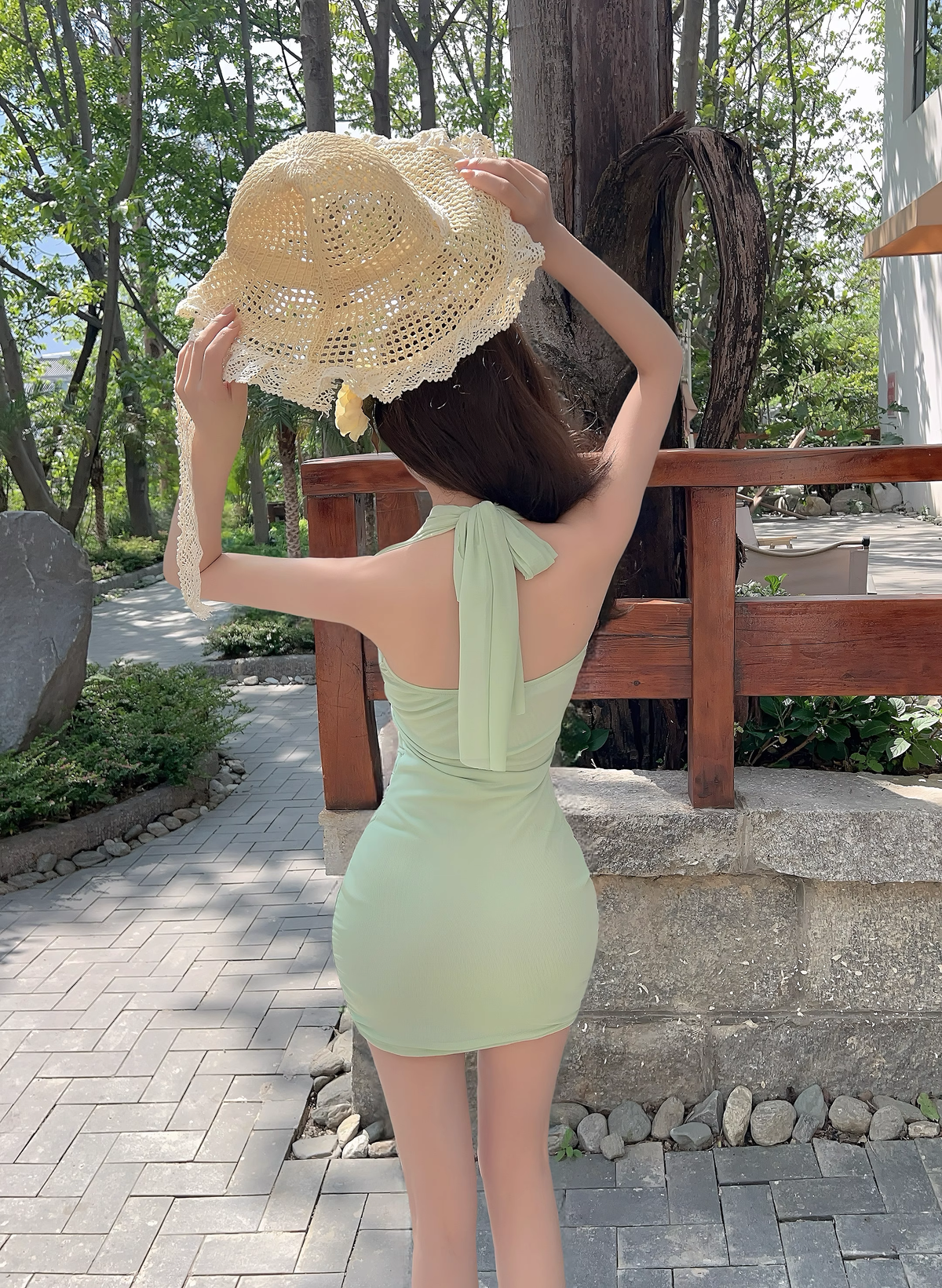New Style Light Green Appliqued Tight Design A-line Halter Homecoming Dress TP3704