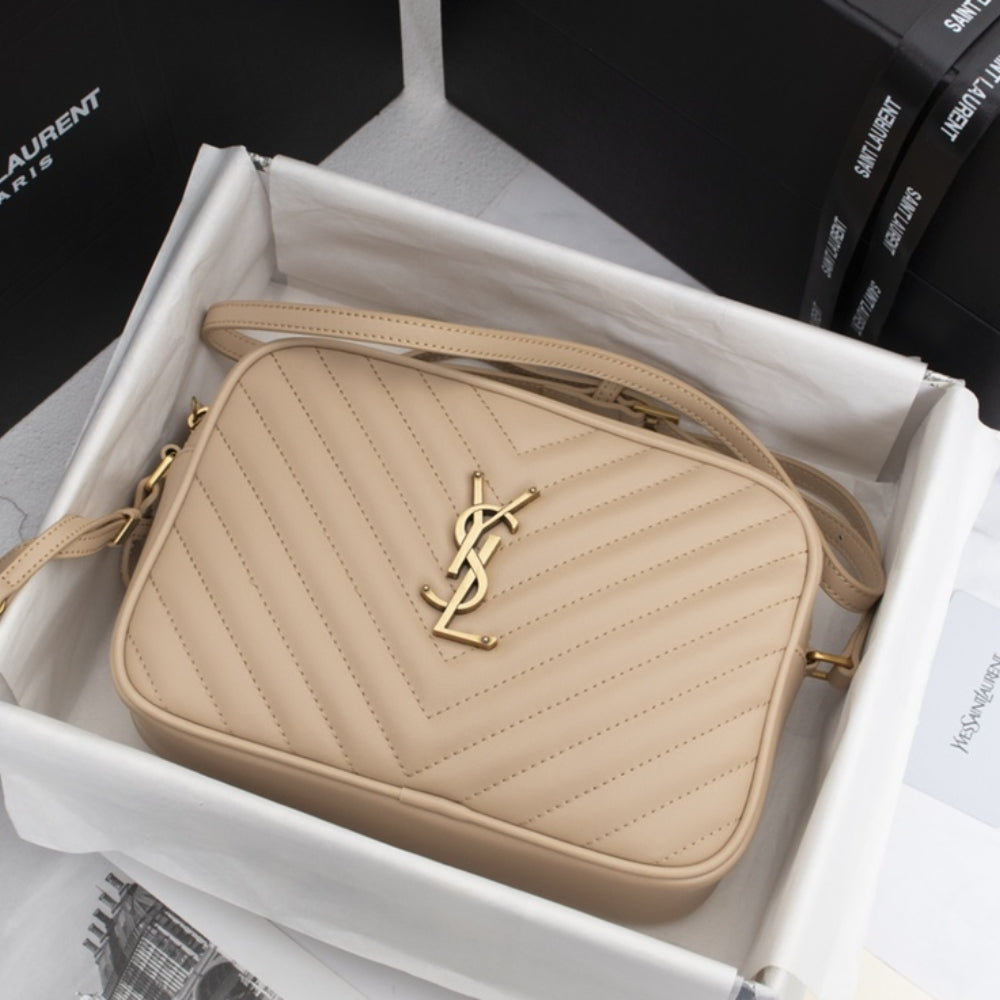 Saint Laurent Lou Camera Bag In Quilted Beige 23Cm 612544DV7072721