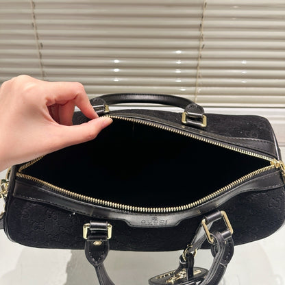 Gucci Small Jumbo GG Canvas Duffle Bag Black 30Cm