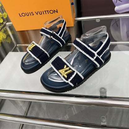 LOUIS VUITTON LV SUNSET COMFORT SANDAL BLUE AND WHITE 1AHKI7