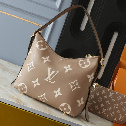 Louis Vuitton Carryall PM Bicolor Monogram Empreinte Dove And Cream 29Cm M47180