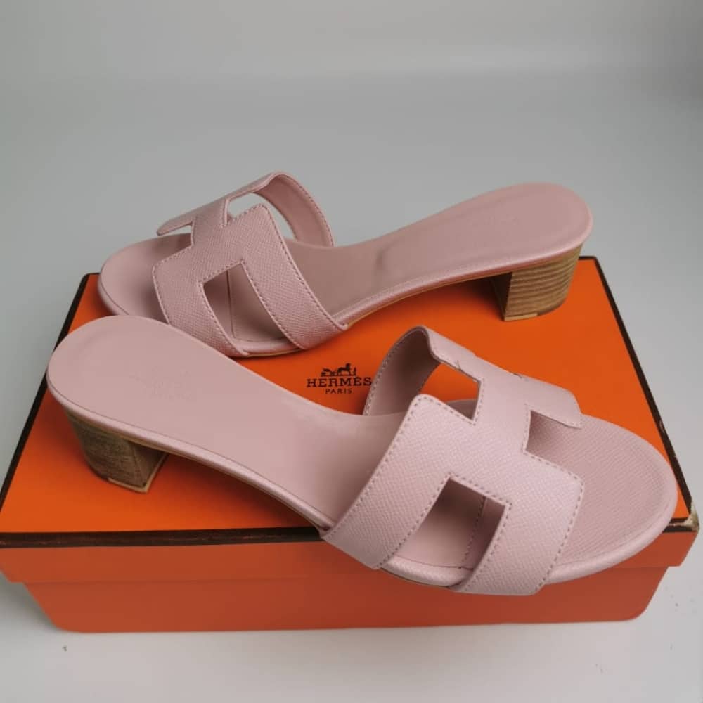 Hermes Oasis Sandals Rose Pale H151215Z VR360