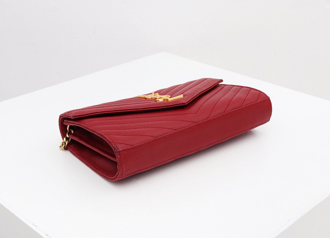 Saint Laurent YSL Red Chain Wallet