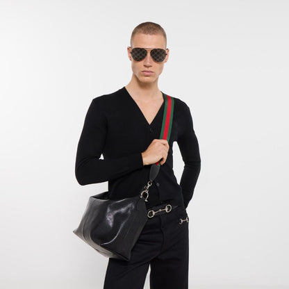 Gucci Brera Medium Crossbody Bag Black 33Cm 866938 AAGDQ 1053
