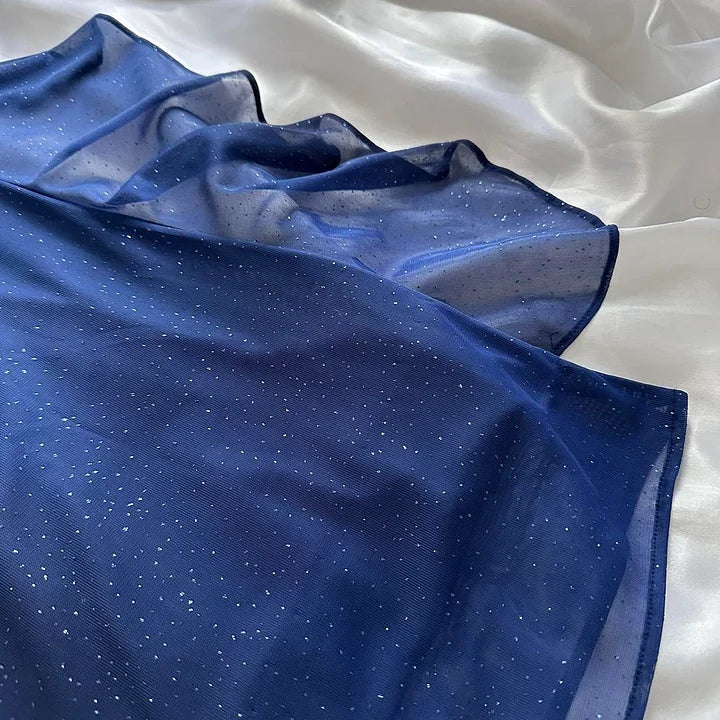 Dark blue/Purple shiny elegant exquisite beaded strap long chiffon prom, evening dress, party dress, graduation dress gh3507