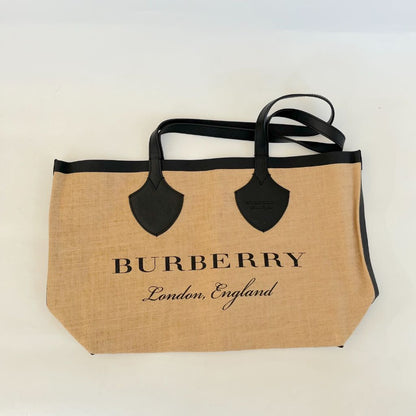 Burberry Raffia Tote bag with Leather Handles