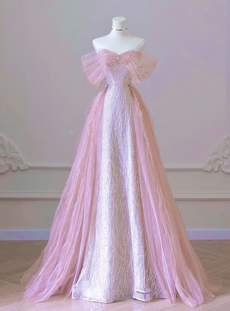 Vintage Pink Off-Shoulder Sequin Trumpet Evening Gown TP5183