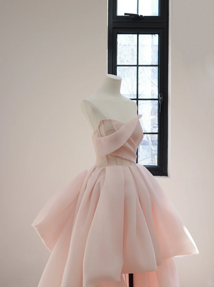 Light pink strapless fitted waist slim sexy long train ball gown/bridal dress R8555