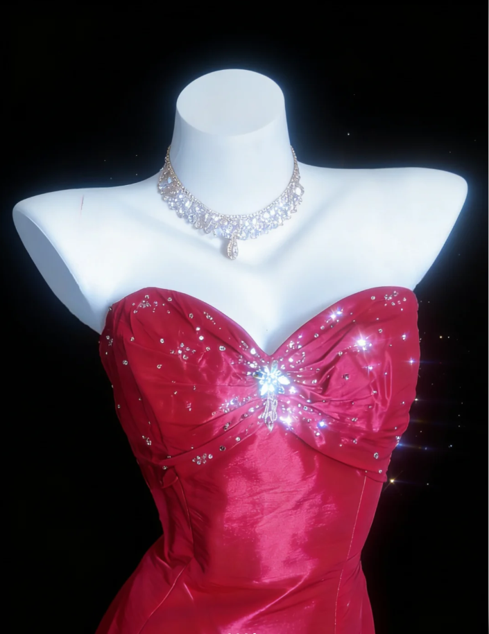 Charming Satin Pleated Beaded Layered Mermaid Long Prom Dress Formal Birthday Party Gown SP1590