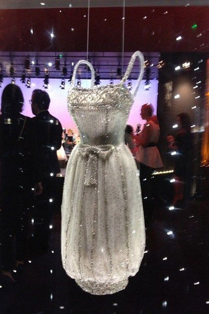 girlhomeshops--White Gorgeous Exquisite Beaded Shiny Tulle Short Princess Elegant Formal Homecoming Dress Hoco Dress gh5601