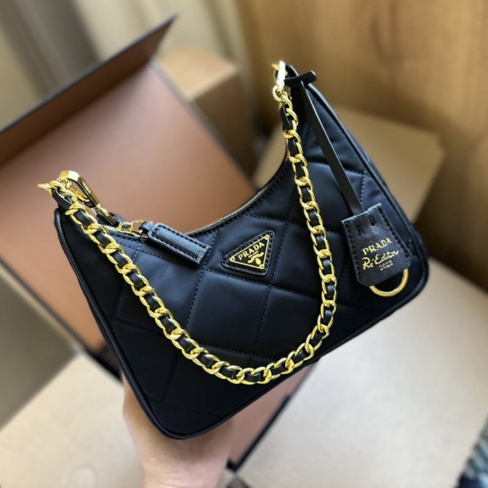 Prada Re Edition 1995 Chaîne Re Nylon Mini Bag Black 22Cm 1BC204 2AOS F0002 V QOO