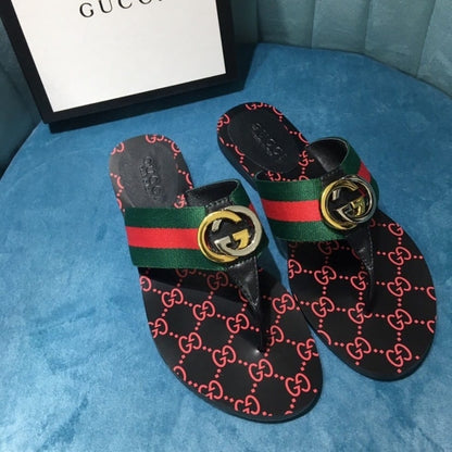 Gucci GG Thong Web Sandal Black 612138 H9020 8476