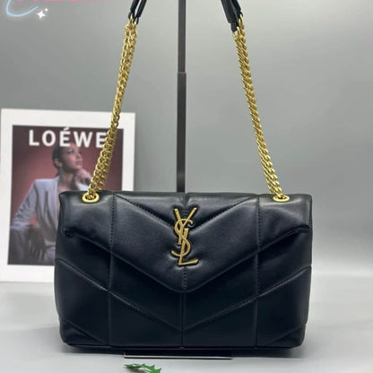 Saint Laurent Loulou Puffer Small Shoulder Bag Black 28Cm