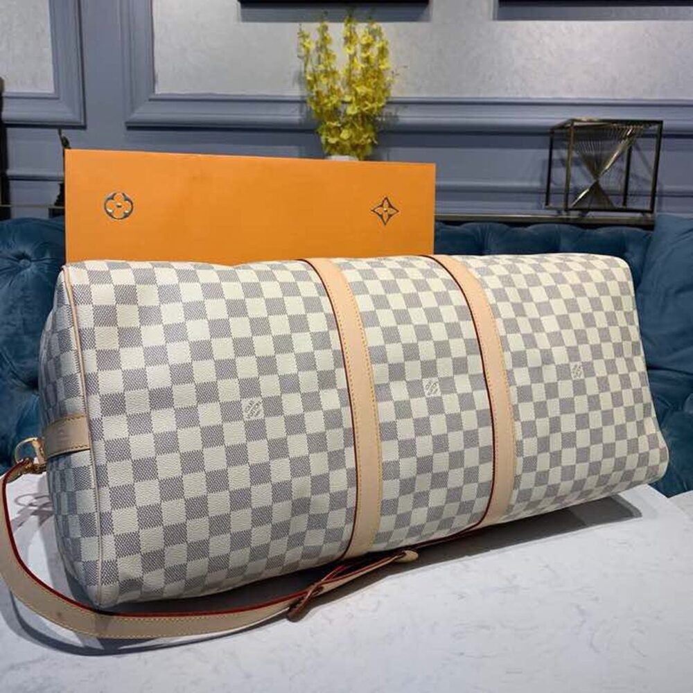 Louis Vuitton Keepall Bandouliere 55 Damier Azur Canvas 55Cm LV N41429