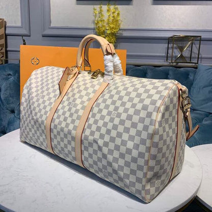 Louis Vuitton Keepall Bandouliere 55 Damier Azur Canvas 55Cm LV N41429
