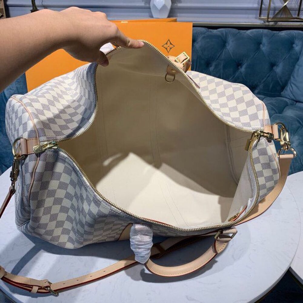 Louis Vuitton Keepall Bandouliere 55 Damier Azur Canvas 55Cm LV N41429