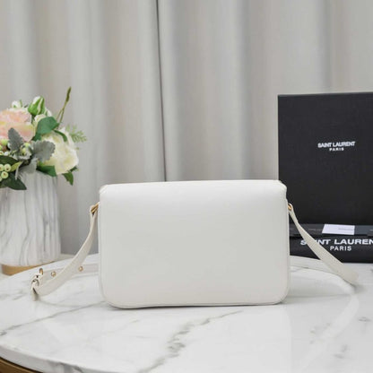 Saint Laurent Le Maillon Satchel Smooth Blanc Vintage 24Cm 6497952R20W9207