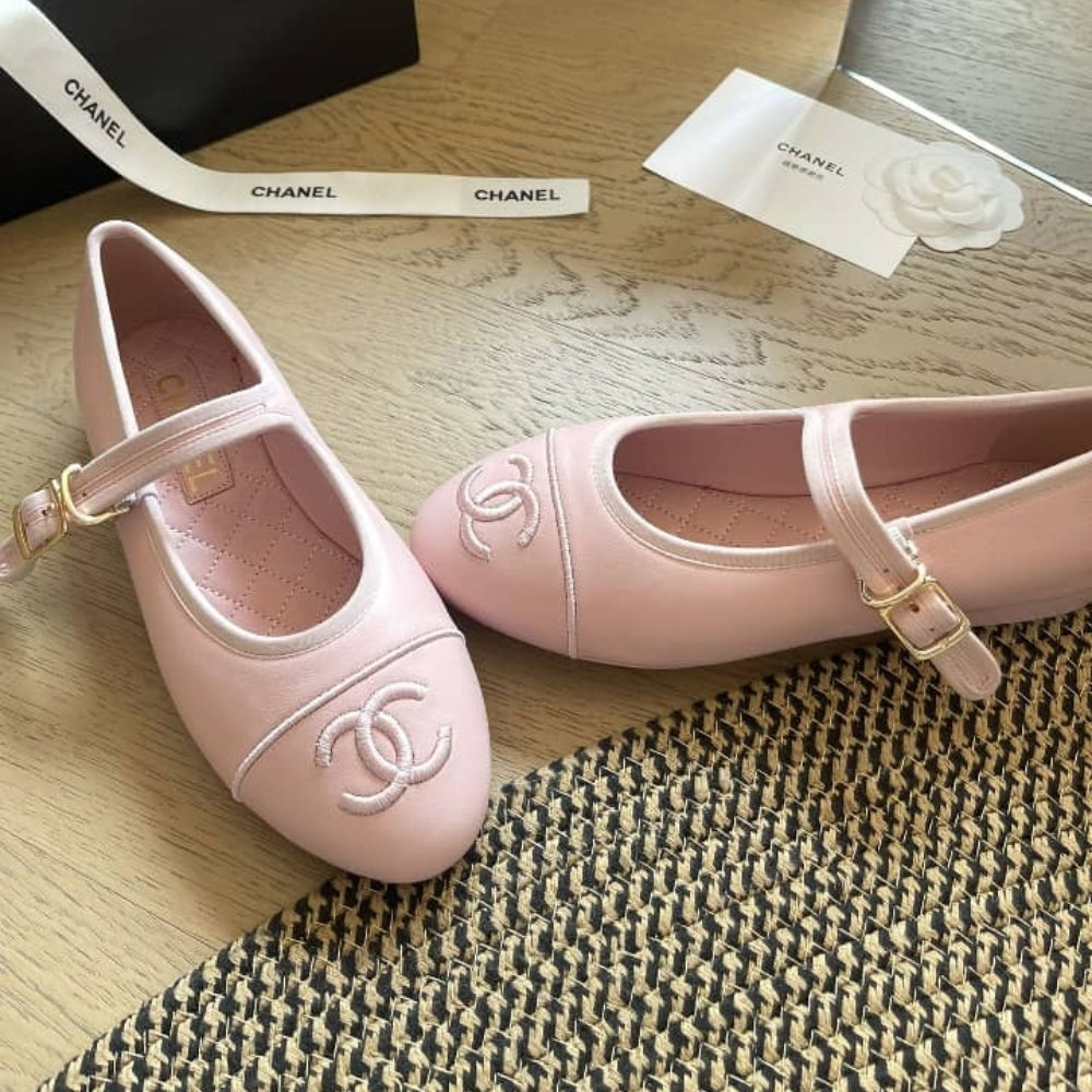 Chanel Mary Jane Ballet Flat Ligh Pink