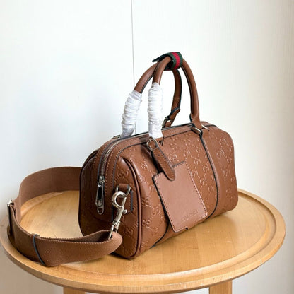 Gucci GG Emblem Small Duffle Bag Brown 25Cm