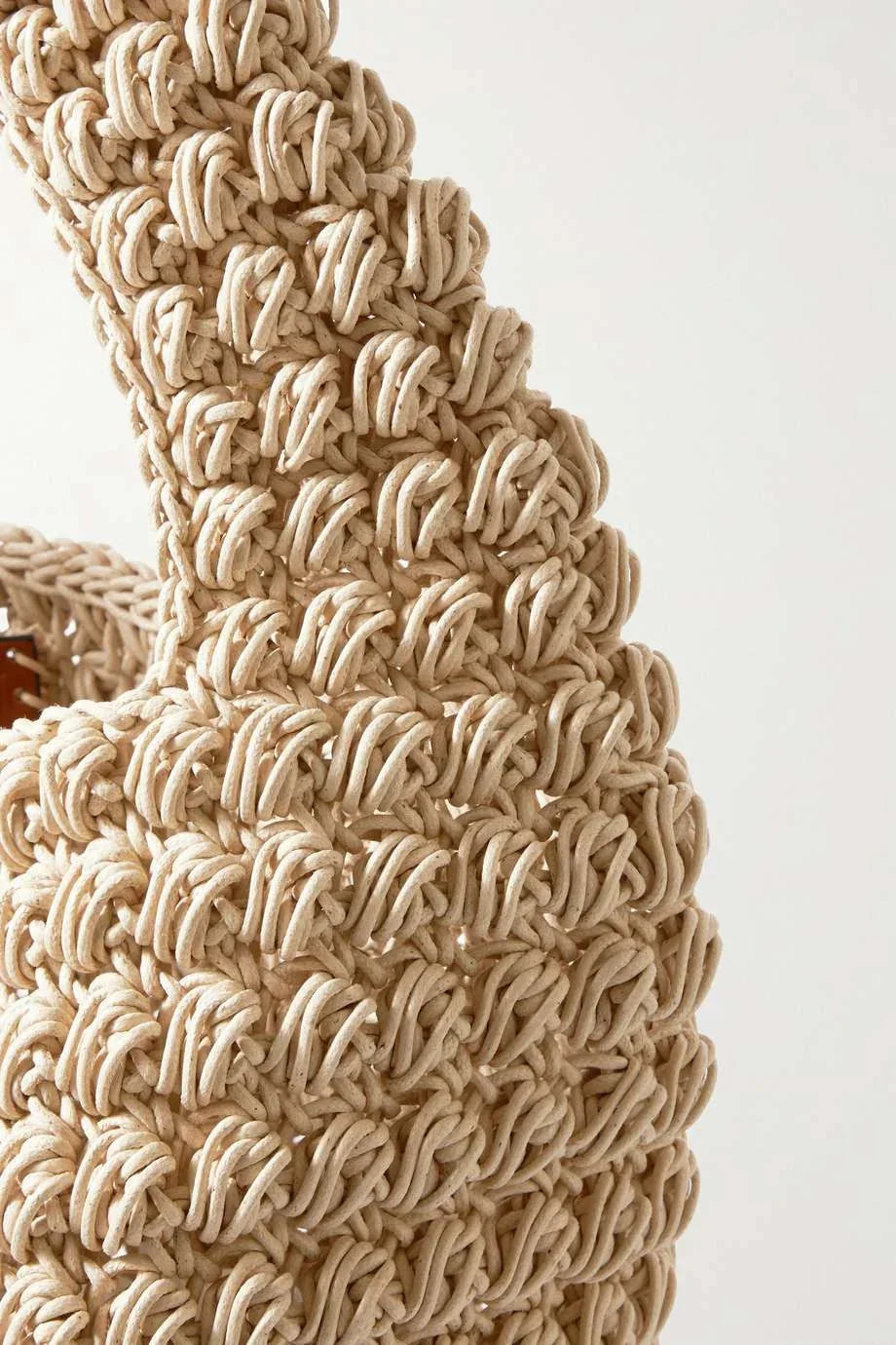 JW ANDERSON Popcorn Large leather-trimmed cotton tote