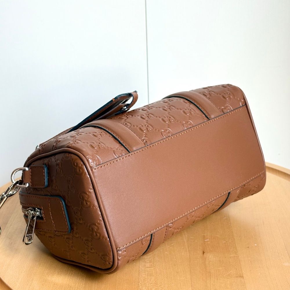 Gucci GG Emblem Small Duffle Bag Brown 25Cm
