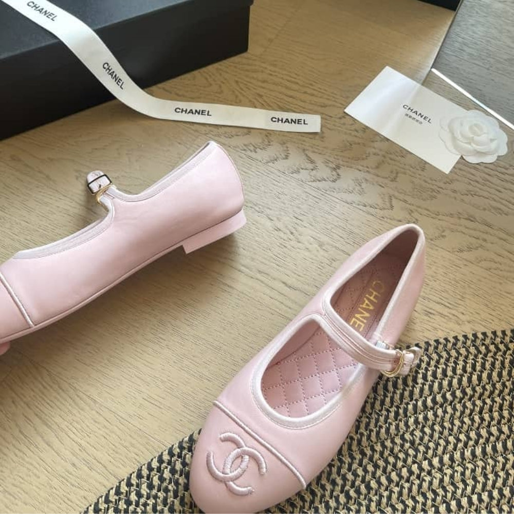 Chanel Mary Jane Ballet Flat Ligh Pink