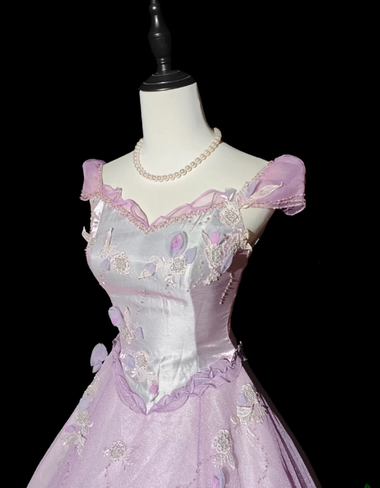 Beautiful Off The Shoulder Birthday Quinceanera Dress Purple Tulle Sequin Appliques Ball Gown Sweet 16 Dress
