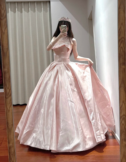 Charming Off The Shoulder Satin Beaded Ball Gown Sweet princess Quinceanera Dress