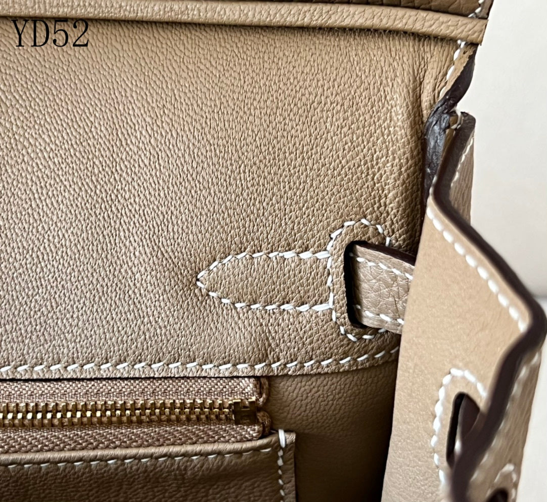 H BIRKIN 25 TOGO ETOUPE  GOLD HARDWARE 25CM