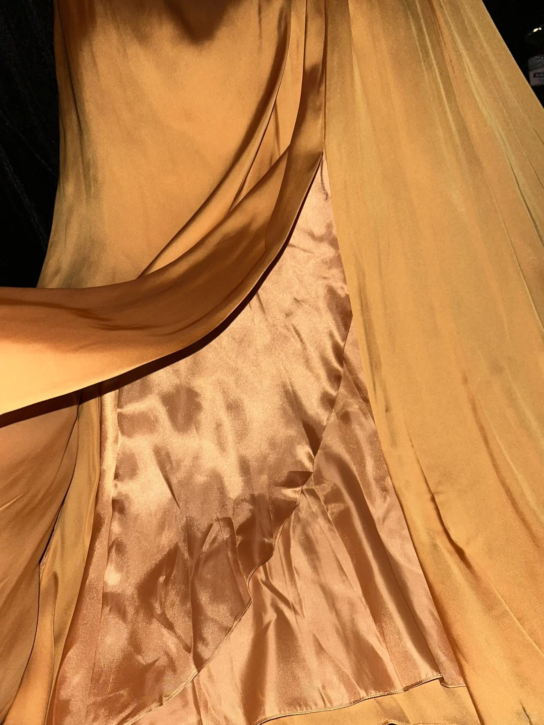 Glamorous Gold Satin One-Shoulder Rhinestone Beaded Sheath Evening Gown TP5357