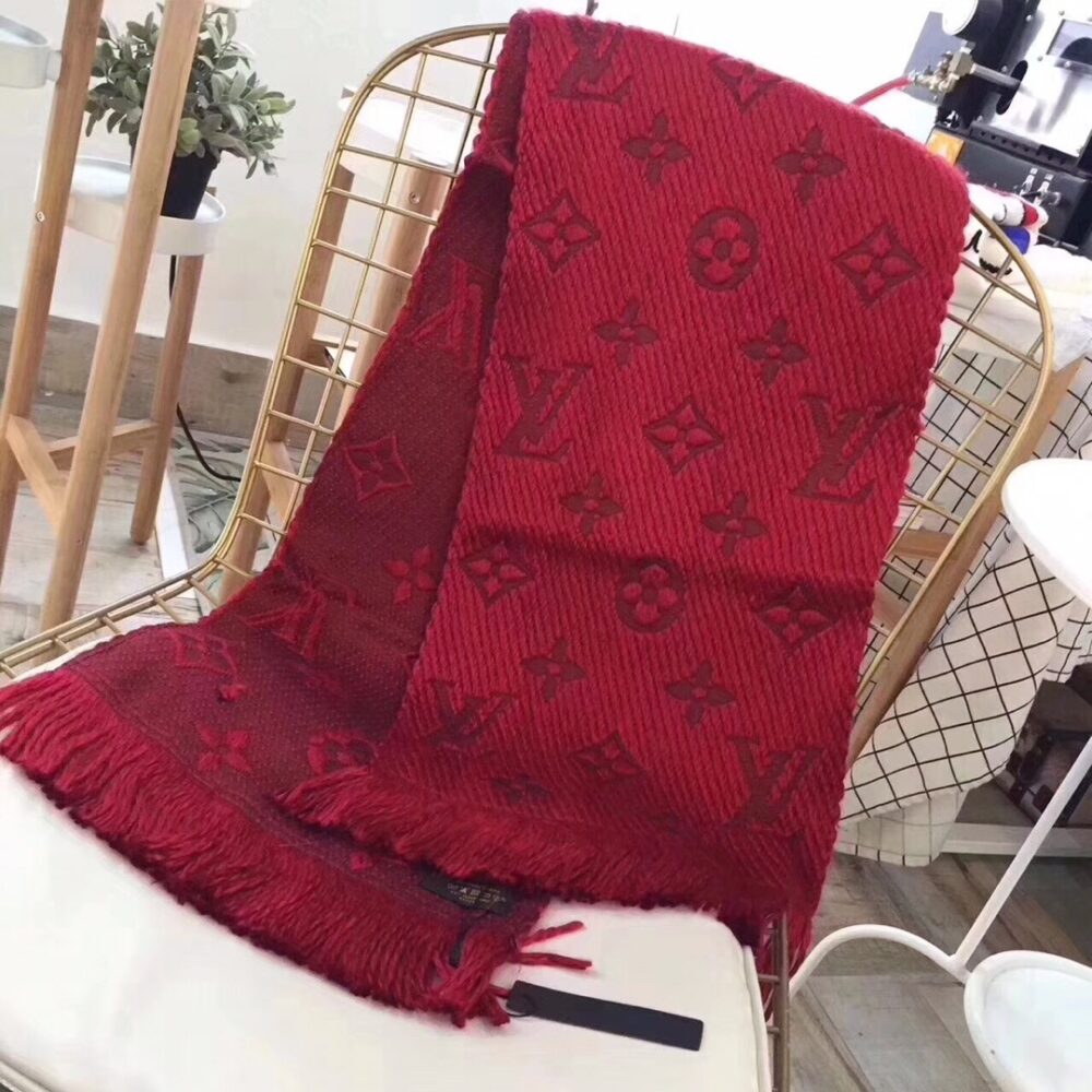 Louis Vuitton Logomania Shine Scarf Red 180Cm