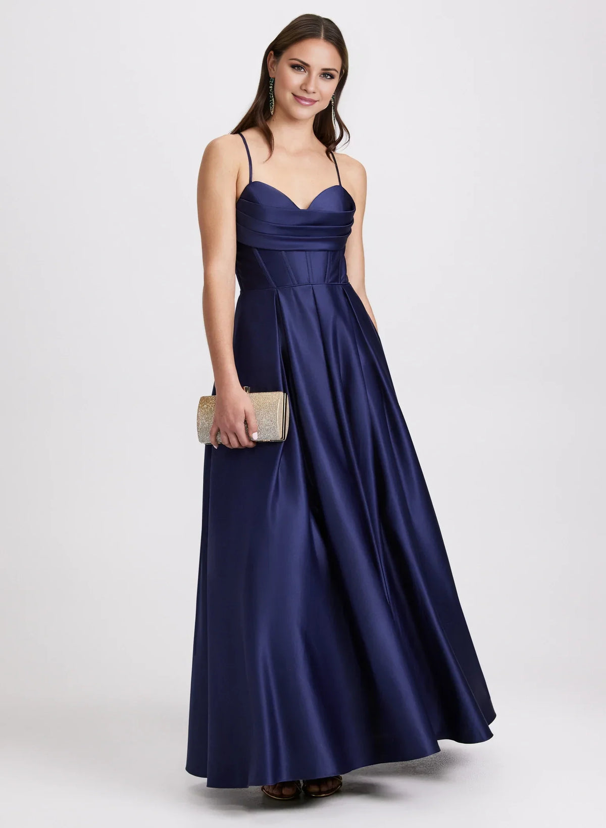 A-line Sweetheart Collar Off Shoulder Sleeveless Thin Shoulder Strap Off Back and Floor length Prom Dress