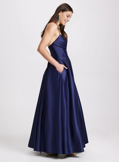 A-line Sweetheart Collar Off Shoulder Sleeveless Thin Shoulder Strap Off Back and Floor length Prom Dress