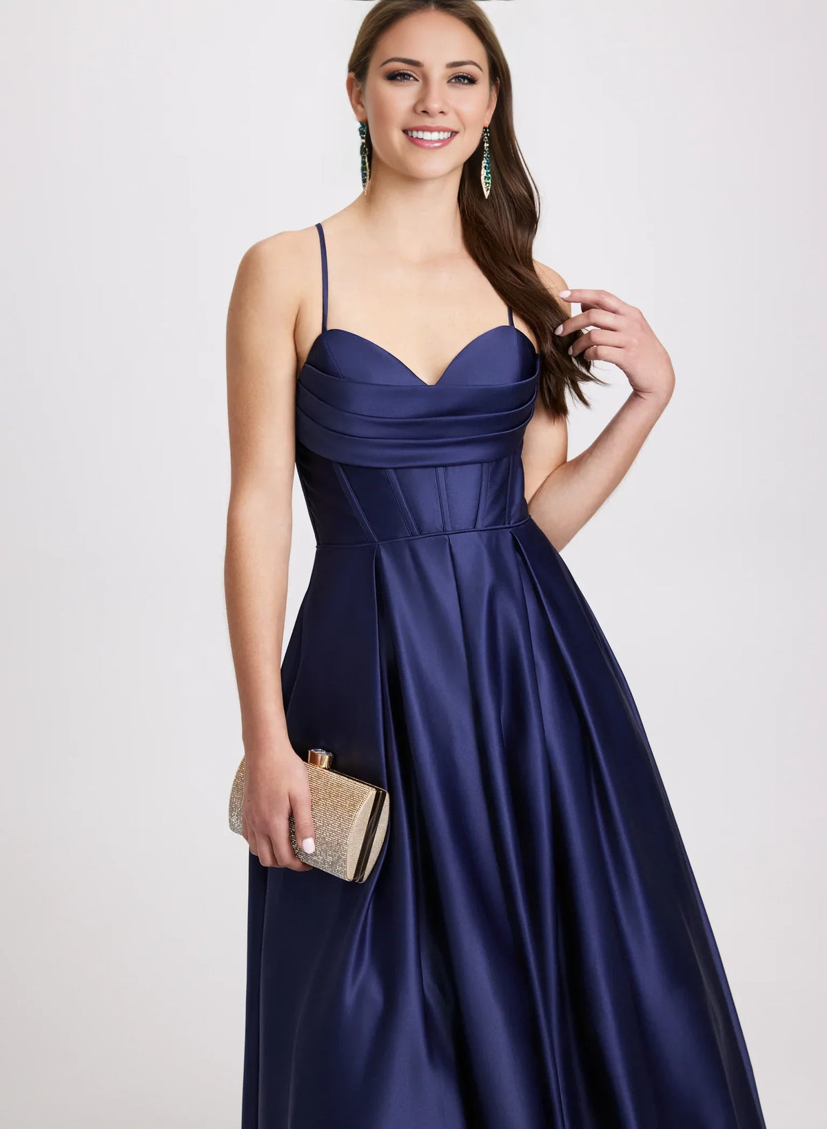 A-line Sweetheart Collar Off Shoulder Sleeveless Thin Shoulder Strap Off Back and Floor length Prom Dress