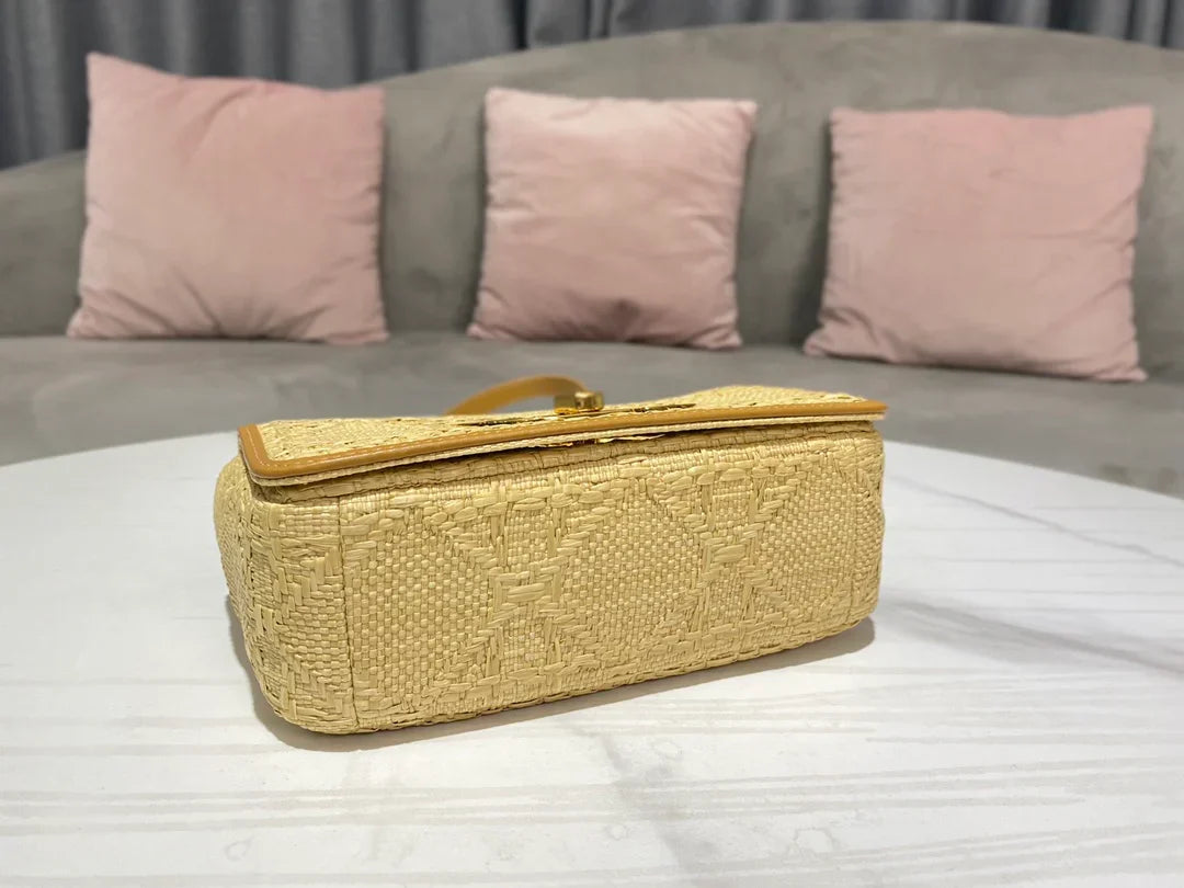 Dior Small Dior Caro Bag Natural Macrocannage Raffia 20x12x7 cm