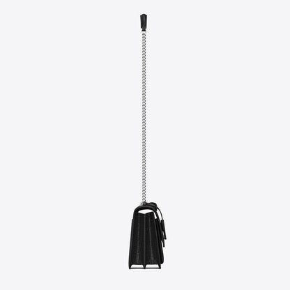 Saint Laurent Sunset Medium In Crocodile Embossed Shiny Leather