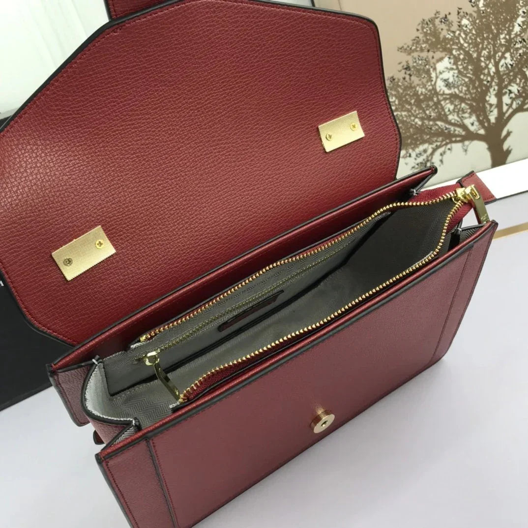 YSL original leather women's shoulder bag in Red