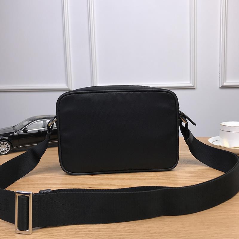 Prada Triangle Logo Re Nylon And Saffiano Leather Black 24Cm 2VH048 2DMH F0002 V OOO