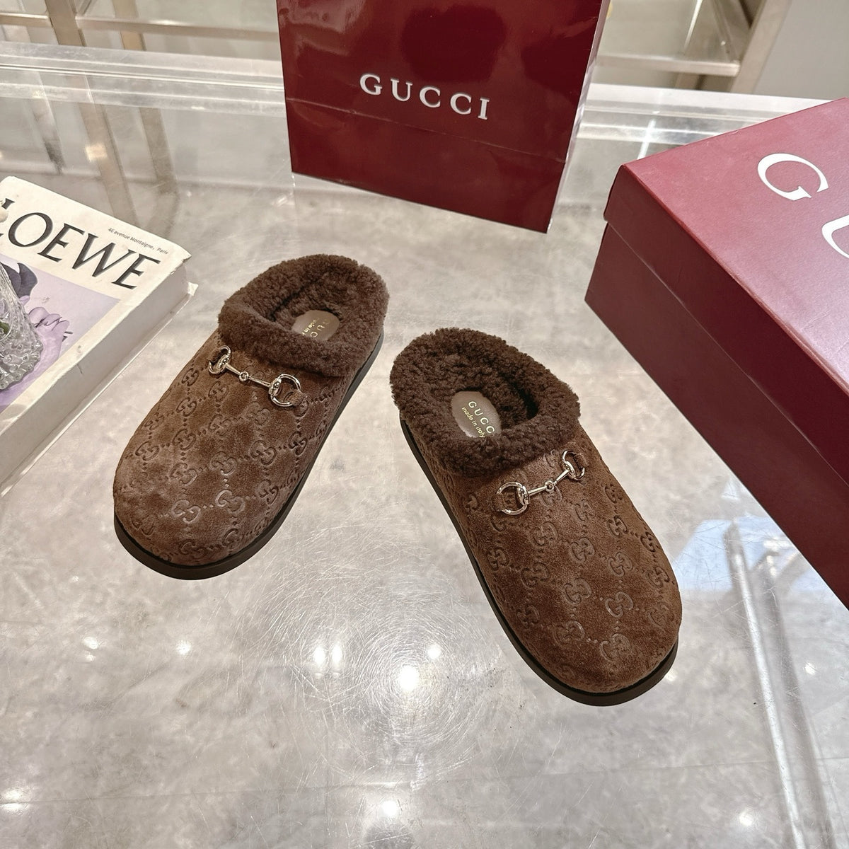 Gucci Women Mule With Horsebit Dark Brown