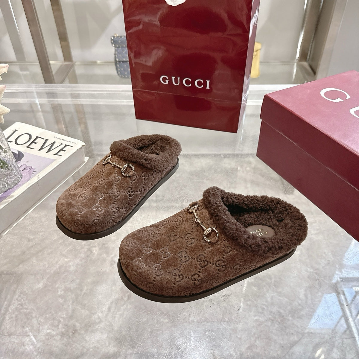 Gucci Women Mule With Horsebit Dark Brown