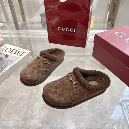 Gucci Women Mule With Horsebit Dark Brown