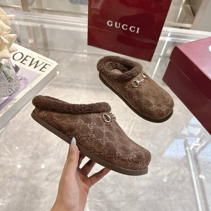 Gucci Women Mule With Horsebit Dark Brown