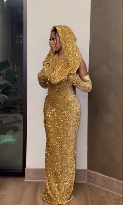 Mermaid Sequins Formal Prom Dress Long Evening Gown  cc259