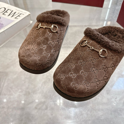 Gucci Women Mule With Horsebit Dark Brown